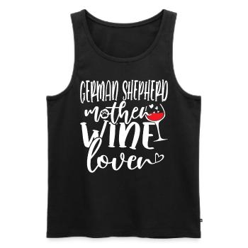 Wine Lover GERMAN SHEPHERD Mother - Männer Premium Bio Tank Top - Schwarz - Vorne - Michal (187cm)