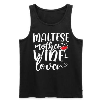 Amateur de vin MALTESE Mère - Débardeur bio Premium Homme - noir - Devant - Michal (187cm)