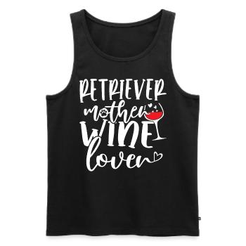 Amateur de vin RETRIEVER Mère - Débardeur bio Premium Homme - noir - Devant - Michal (187cm)