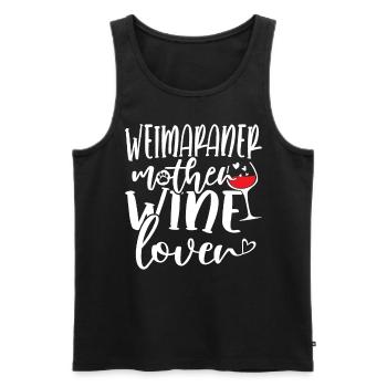 Amateur de vin WEIMARANER Mère - Débardeur bio Premium Homme - noir - Devant - AI Model Male 178 light (178cm)