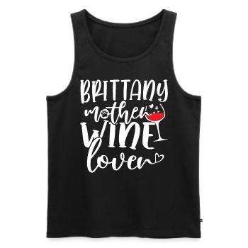 Wine Lover BRITTANY Mother - Männer Premium Bio Tank Top - Schwarz - Vorne - AI Model Male 178 light (178cm)