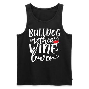 Amateur de vin BULLDOG Mère - Débardeur bio Premium Homme - noir - Devant - Michal (187cm)