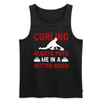 Le curling me met toujours de meilleure humeur le curling - Débardeur bio Premium Homme - noir - Devant - Michal (187cm)
