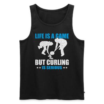 I Throw Stones At Houses Funny Curling - Männer Premium Bio Tank Top - Schwarz - Vorne - AI Model Male 178 light (178cm)