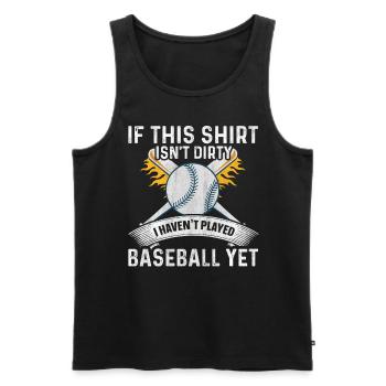 Si ce t-shirt n’est pas sale, je n’ai pas joué au baseball - Débardeur bio Premium Homme - noir - Devant - Michal (187cm)