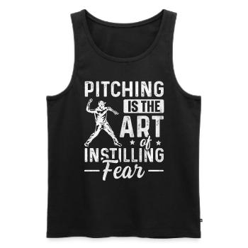 Pitching Is The Art of Instilling Fear Baseball - Männer Premium Bio Tank Top - Schwarz - Vorne - AI Model Male 178 light (178cm)
