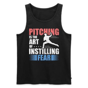Pitching Is The Art of Instilling Fear Baseball - Männer Premium Bio Tank Top - Schwarz - Vorne - AI Model Male 178 light (178cm)