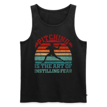 Pitching Is The Art of Instilling Fear Baseball - Männer Premium Bio Tank Top - Schwarz - Vorne - AI Model Male 178 light (178cm)