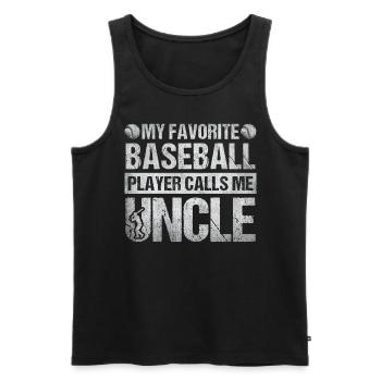 My Favorite Baseball Player Calls Me Uncle - Men's Premium Organic Tank Top - black - Front - Michal (187cm)