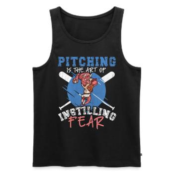 Pitching Is The Art of Instilling Fear Baseball - Männer Premium Bio Tank Top - Schwarz - Vorne - AI Model Male 178 light (178cm)