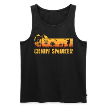 Retro Sunset Chain Smoker Disc Golf - Débardeur bio Premium Homme - noir - Devant - Michal (187cm)