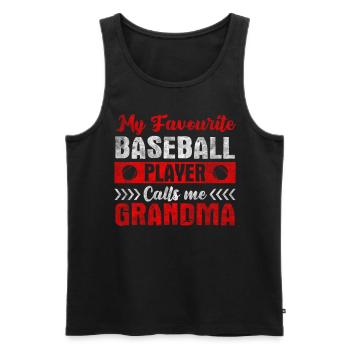 Mon joueur de baseball préféré m’appelle grand-mère - Débardeur bio Premium Homme - noir - Devant - Michal (187cm)