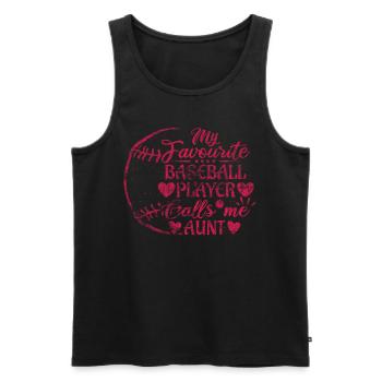 Mon joueur de baseball préféré m’appelle tante baseball - Débardeur bio Premium Homme - noir - Devant - Michal (187cm)