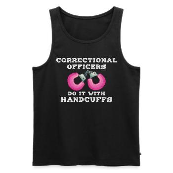 Correctional Officers Do It With Handcuffs - Männer Premium Bio Tank Top - Schwarz - Vorne - Michal (187cm)