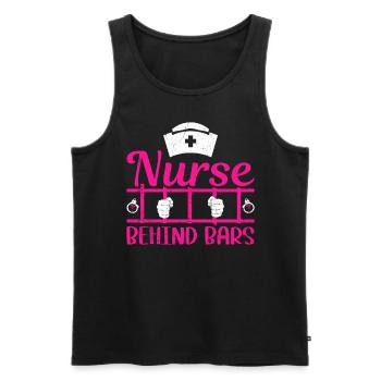 Nurse behind bars nurse in prison - Men's Premium Organic Tank Top - black - Front - Michal (187cm)