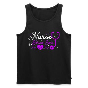 Nurse behind bars nurse in prison - Men's Premium Organic Tank Top - black - Front - Michal (187cm)