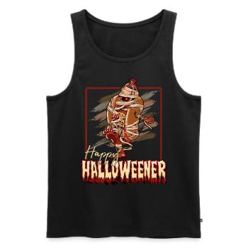 Happy Halloweener Mummy Costume Funny Wiener - Männer Premium Bio Tank Top - Schwarz - Vorne - Michal (187cm)