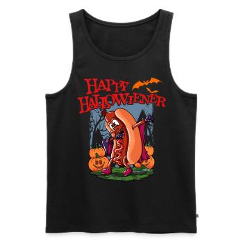 Happy Hallowiener Dracula Costume Funny Wiener - Männer Premium Bio Tank Top - Schwarz - Vorne - Michal (187cm)