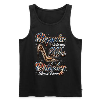 Steppin Into My 20th Birthday 20. Geburtstags - Männer Premium Bio Tank Top - Schwarz - Vorne - Michal (187cm)