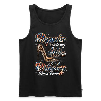 Steppin Into My 40th Birthday 40. Geburtstags - Débardeur bio Premium Homme - noir - Devant - Michal (187cm)