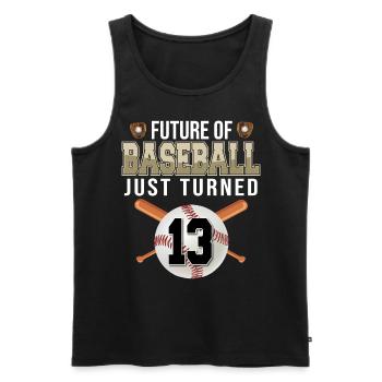 L’avenir du baseball vient d’avoir 13 ans | 13e anniversaire - Débardeur bio Premium Homme - noir - Devant - Michal (187cm)