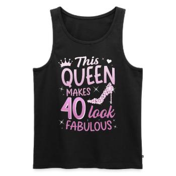 This Queen makes 40 look Fabulous 40th birthday - Men's Premium Organic Tank Top - black - Front - Michal (187cm)