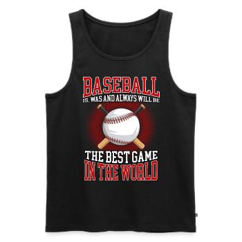 Le baseball est le meilleur jeu au monde - Débardeur bio Premium Homme - noir - Devant - Michal (187cm)