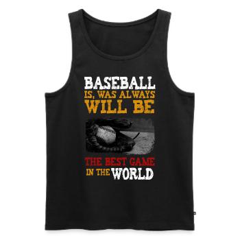 Le baseball est le meilleur jeu au monde - Débardeur bio Premium Homme - noir - Devant - Michal (187cm)