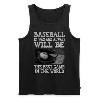 Le baseball est le meilleur jeu au monde - Débardeur bio Premium Homme - noir - Devant - Michal (187cm)