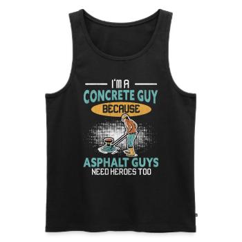 KW1 Betonbauer - Männer Premium Bio Tank Top - Schwarz - Vorne - AI Model Male 178 light (178cm)