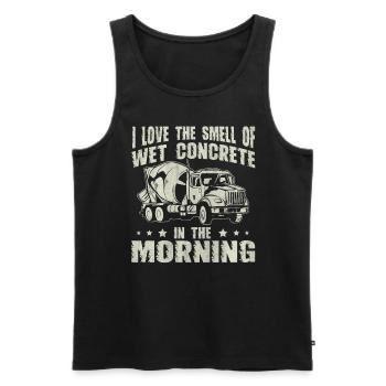 Wet Concrete In The Morning Lustige Betonbauer - Männer Premium Bio Tank Top - Schwarz - Vorne - AI Model Male 178 light (178cm)
