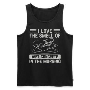 Wet Concrete In The Morning Lustige Betonbauer - Männer Premium Bio Tank Top - Schwarz - Vorne - AI Model Male 178 light (178cm)