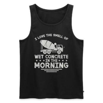 Wet Concrete In The Morning Lustige Betonbauer - Männer Premium Bio Tank Top - Schwarz - Vorne - AI Model Male 178 light (178cm)