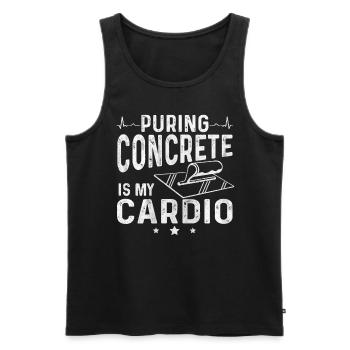 Puring Concrete Is My Cardio Betonbauer - Männer Premium Bio Tank Top - Schwarz - Vorne - AI Model Male 178 light (178cm)
