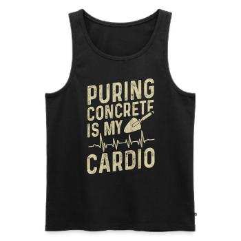 Puring Concrete Is My Cardio Betonbauer - Männer Premium Bio Tank Top - Schwarz - Vorne - AI Model Male 178 light (178cm)