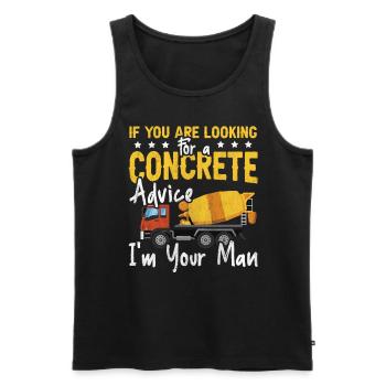 For A Concrete Advice I'm Your Man Betonbauer - Männer Premium Bio Tank Top - Schwarz - Vorne - AI Model Male 178 light (178cm)