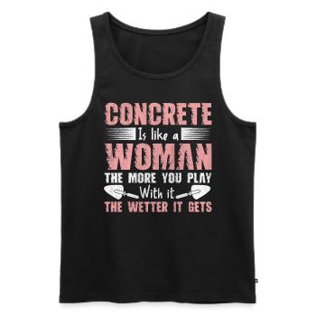 Concrete Is Like A Woman Betonbauer - Männer Premium Bio Tank Top - Schwarz - Vorne - AI Model Male 178 light (178cm)