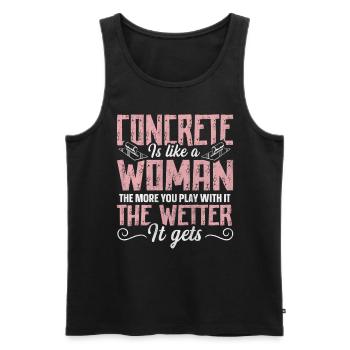 Concrete Is Like A Woman Betonbauer - Men's Premium Organic Tank Top - black - Front - Michal (187cm)