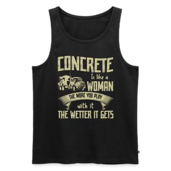Concrete Is Like A Woman Betonbauer - Männer Premium Bio Tank Top - Schwarz - Vorne - AI Model Male 178 light (178cm)