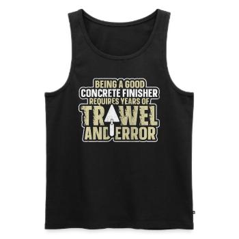 Years of Trowel and Error Betonbauer - Männer Premium Bio Tank Top - Schwarz - Vorne - AI Model Male 178 light (178cm)