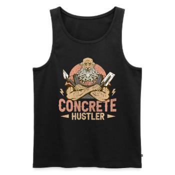 Concrete Hustler Concrete Builders - Men's Premium Organic Tank Top - black - Front - AI Model Male 178 light (178cm)