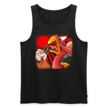 Gobblezilla Turkey Thanksgiving - Men's Premium Organic Tank Top - black - Front - Michal (187cm)