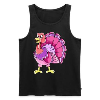 Female Turkey Thanksgiving - Men's Premium Organic Tank Top - black - Front - Michal (187cm)