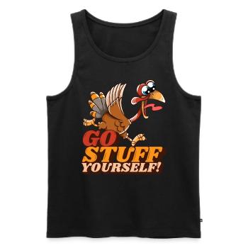 Stuff Yourself Running Turkey Funny Thanksgiving - Débardeur bio Premium Homme - noir - Devant - Michal (187cm)