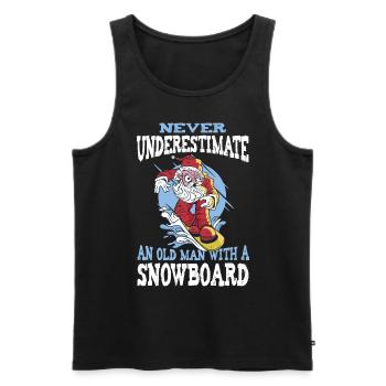 Never Underestimate An Old Man With A Snowboard - Männer Premium Bio Tank Top - Schwarz - Vorne - Michal (187cm)