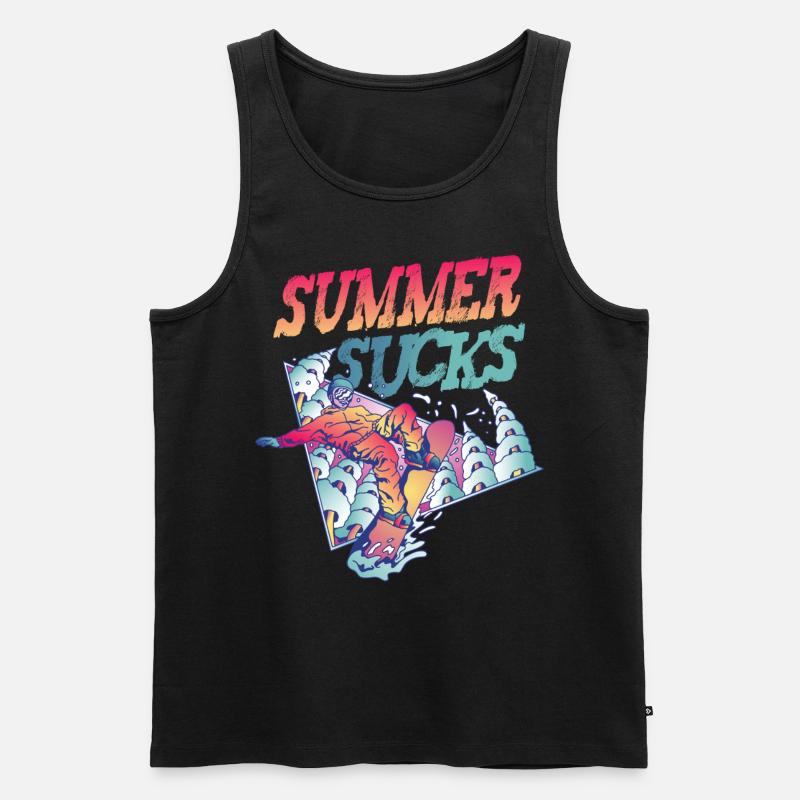 Summer Sucks Snowboarding - Männer Premium Bio Tank Top - Schwarz