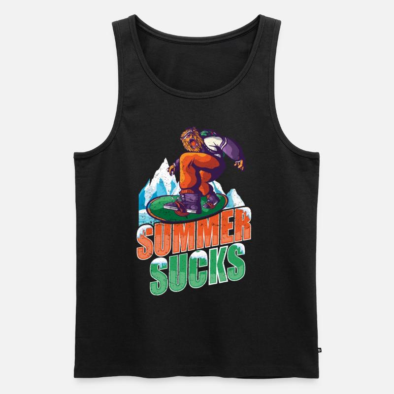Summer Sucks Snowboarding - Männer Premium Bio Tank Top - Schwarz