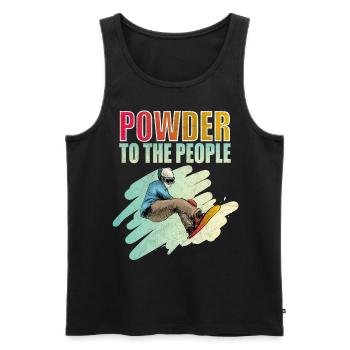 Powder To The People Snowboarding - Débardeur bio Premium Homme - noir - Devant - AI Model Male 178 light (178cm)
