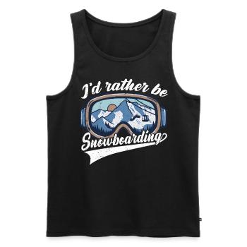I'd Rather Be Snowboarding Snowboarding - Männer Premium Bio Tank Top - Schwarz - Vorne - Michal (187cm)