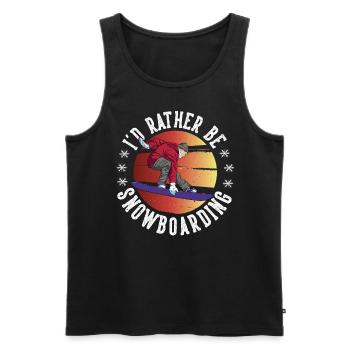 I'd Rather Be Snowboarding Snowboarding - Männer Premium Bio Tank Top - Schwarz - Vorne - Michal (187cm)